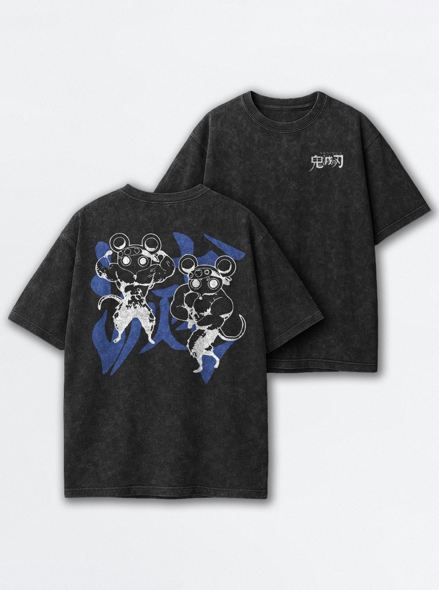 Tengen's Mice – Black T-Shirt – mockup | Demon Slayer