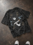 Muichiro Blade – Black T-Shirt – flat-lay | Demon Slayer