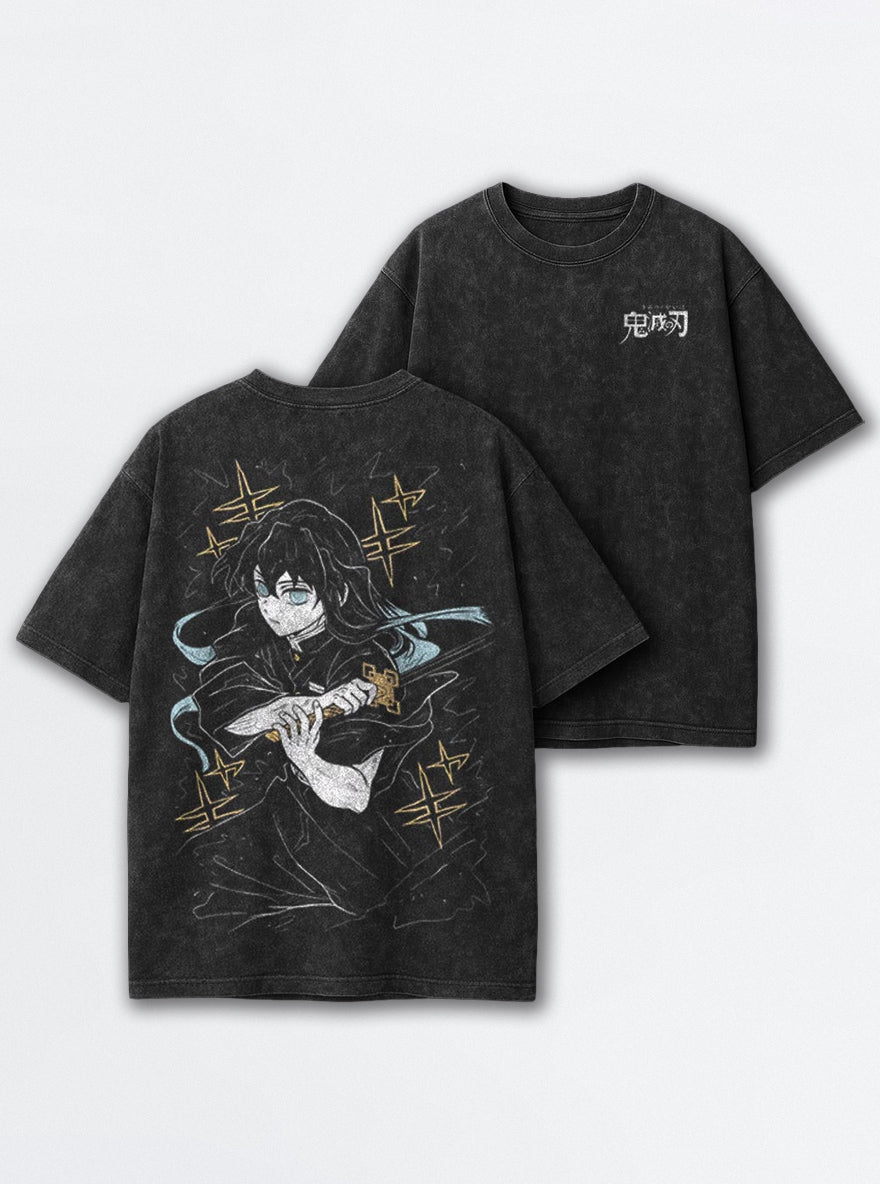 Muichiro Blade – Black T-Shirt – mockup | Demon Slayer