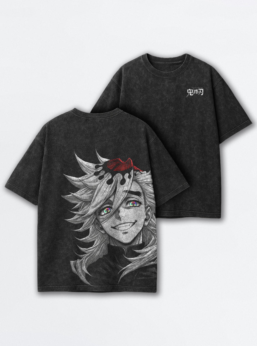Doma Grin – Black T-Shirt – mockup | Demon Slayer