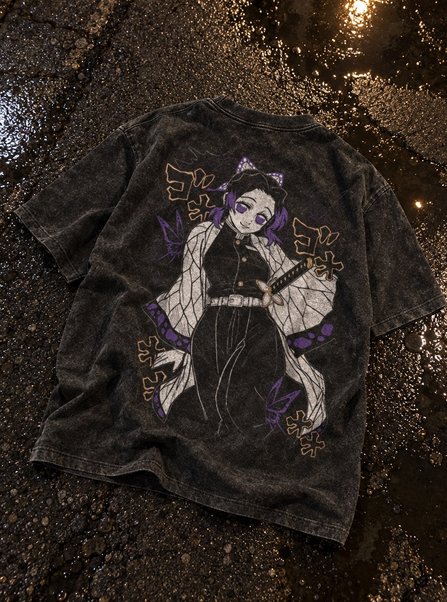 Insect Hashira – Black T-Shirt – flat-lay | Demon Slayer