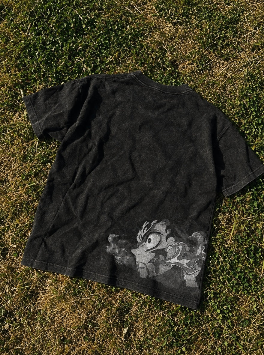 Smoke Fade – Black T-Shirt – flat-lay | Demon Slayer