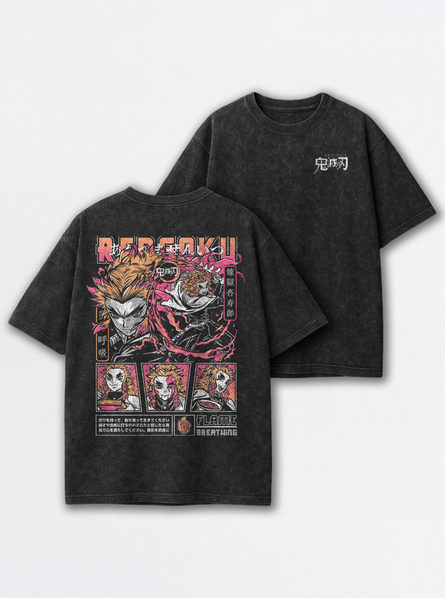 Rengoku Tribute – Black T-Shirt – mockup | Demon Slayer