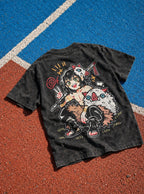 Inosuke Chibi – Black T-Shirt – flat-lay | Demon Slayer