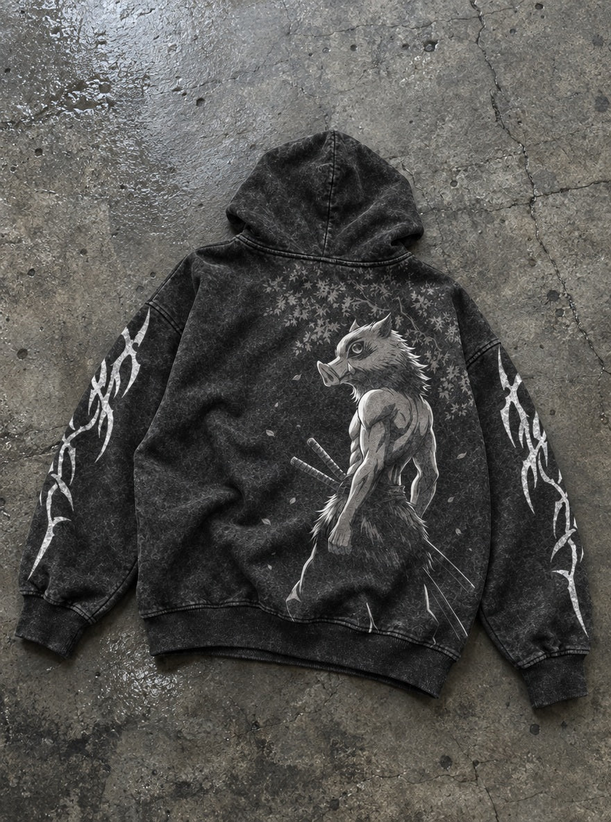 Wild Boar – Hoodie – flat-lay | Demon Slayer