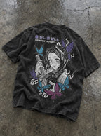 Shinobu Butterfly – Black T-Shirt – flat-lay | Demon Slayer