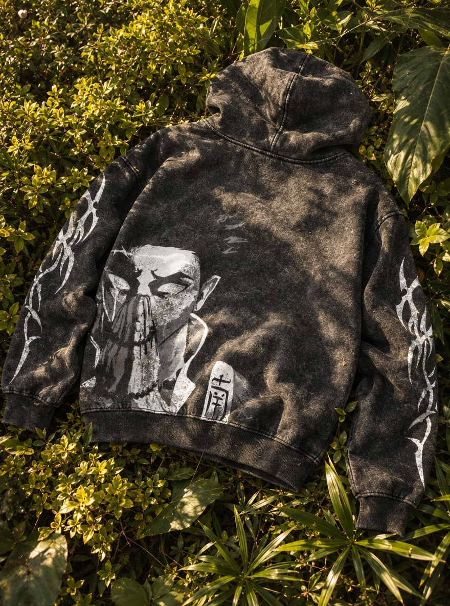 Gyomei Tears – Hoodie – flat-lay | Demon Slayer