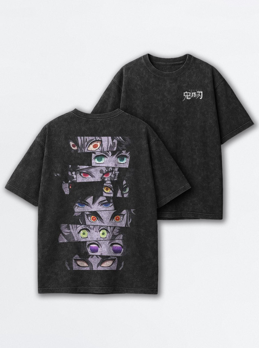 Hashira Eyes – Black T-Shirt – mockup | Demon Slayer