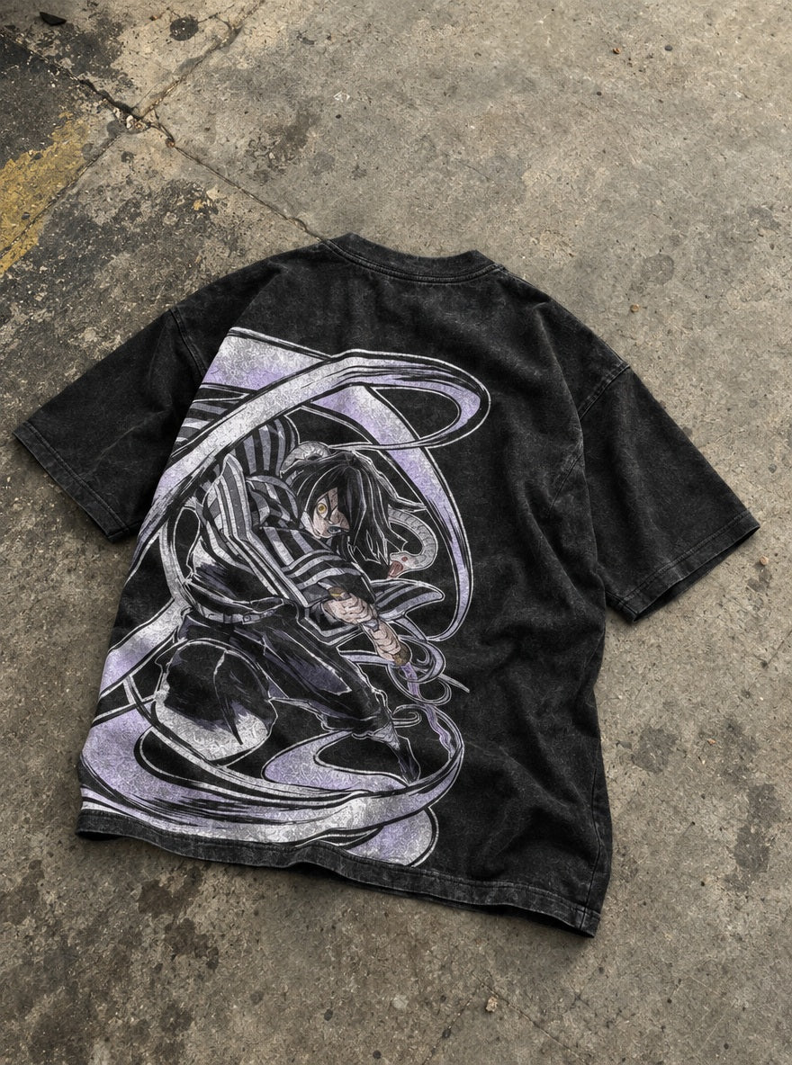 Serpent Hashira – Black T-Shirt – flat-lay | Demon Slayer