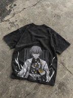 Zenitsu Awakened – Black T-Shirt – flat-lay | Demon Slayer