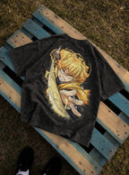 Zenitsu Godspeed – Black T-Shirt – flat-lay | Demon Slayer