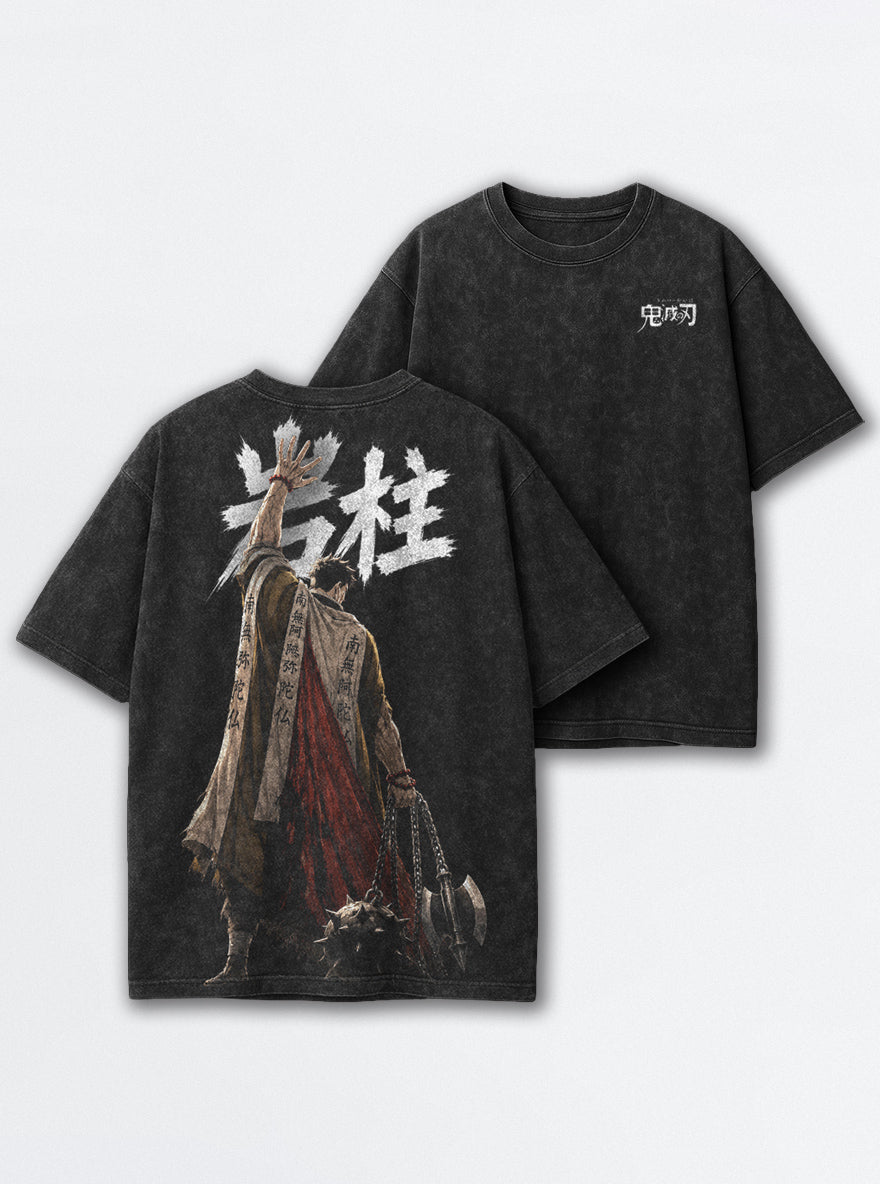 Stone Pillar – Black T-Shirt – mockup | Demon Slayer