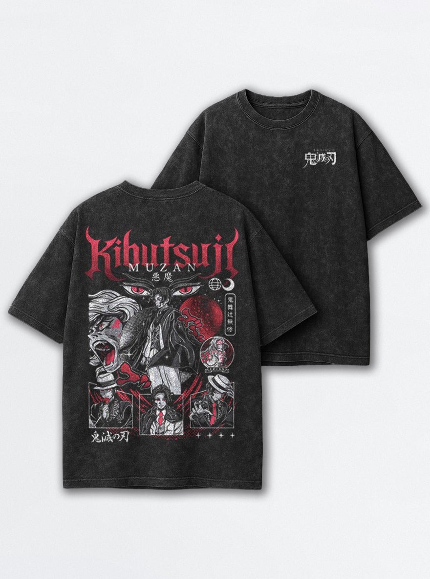 Kibutsuji Muzan – Black T-Shirt – mockup | Demon Slayer