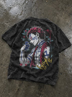 Akaza Unleashed – Black T-Shirt – flat-lay | Demon Slayer
