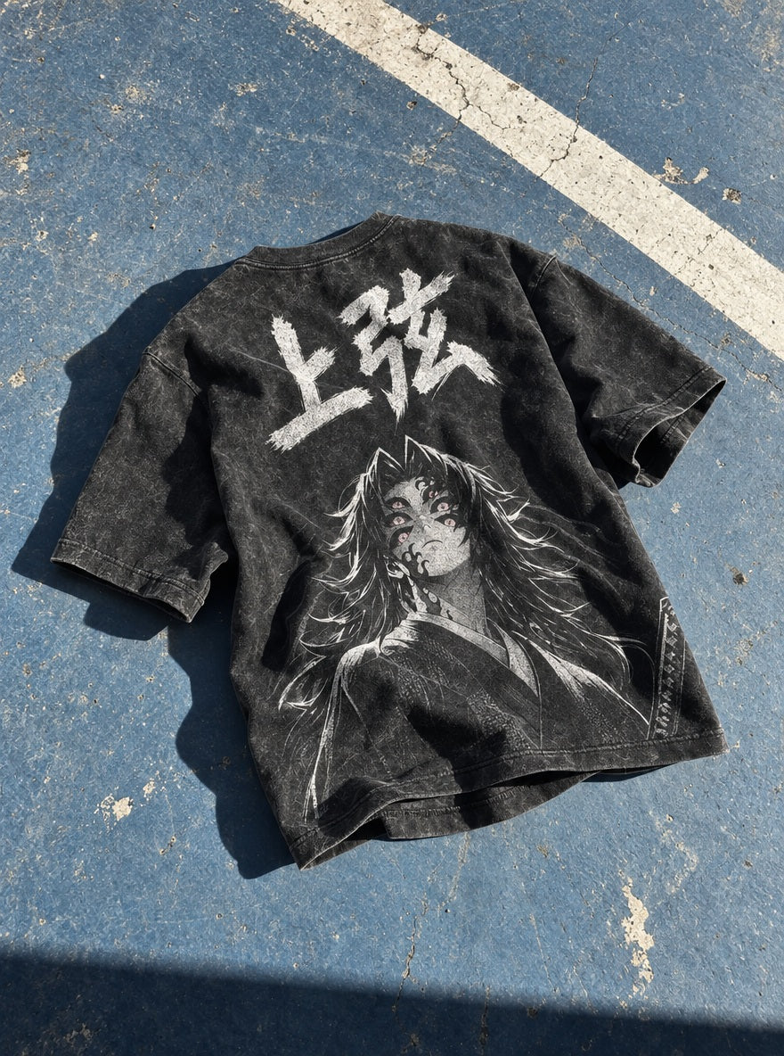 Upper Rank One – Black T-Shirt – flat-lay | Demon Slayer