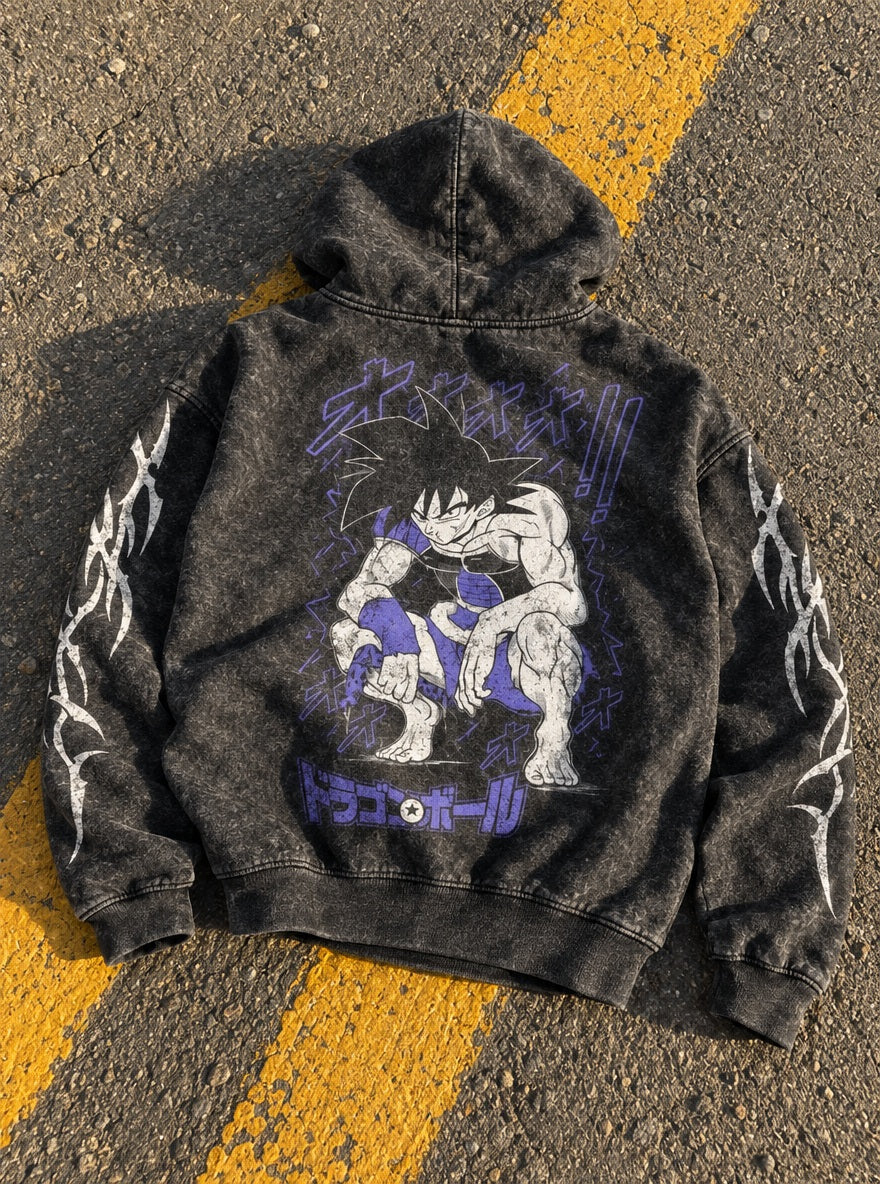 Saiyan Armor Goku – Hoodie – flat-lay | Dragon Ball