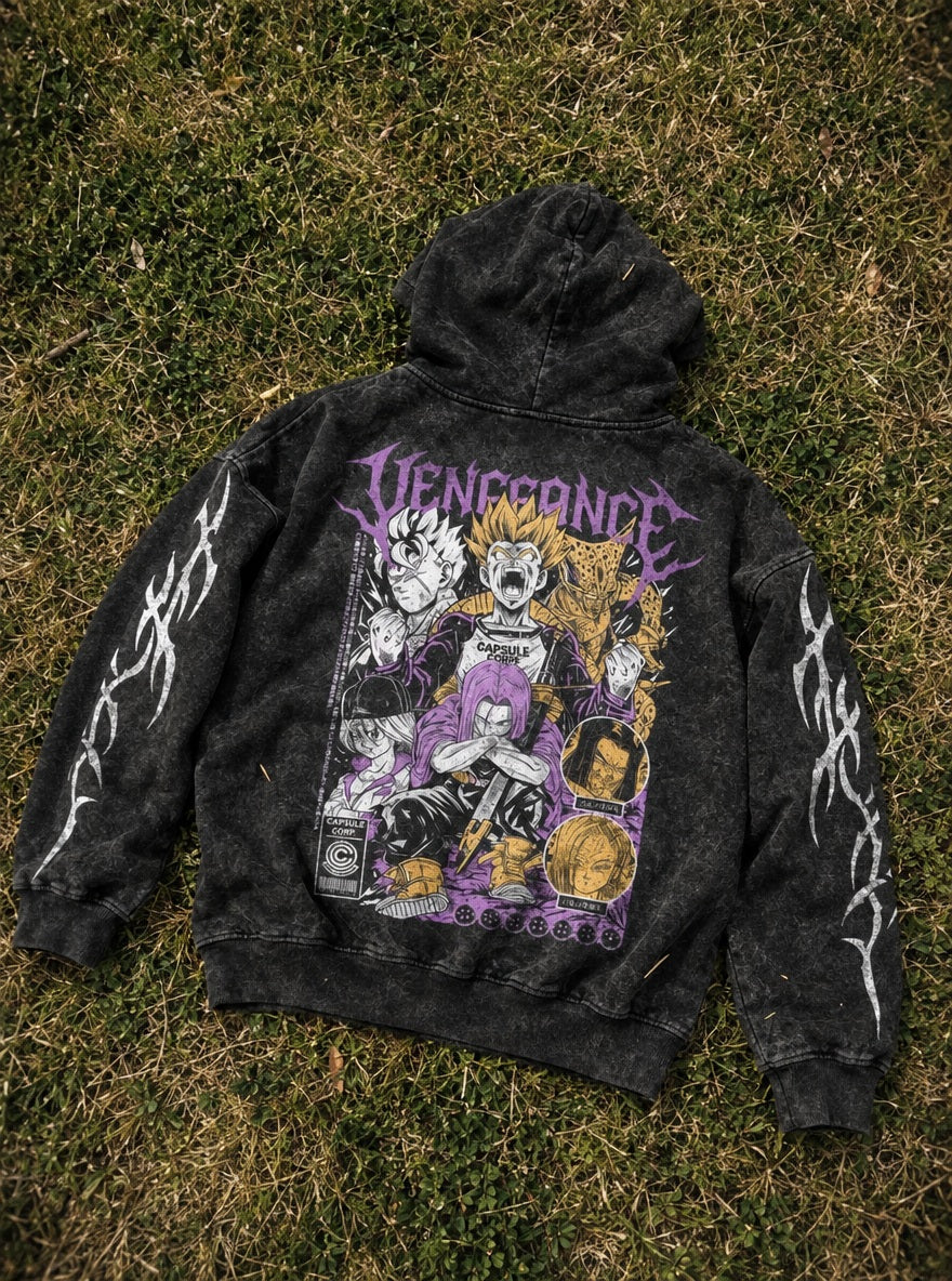 Future Trunks Vengeance – Hoodie – flat-lay | Dragon Ball