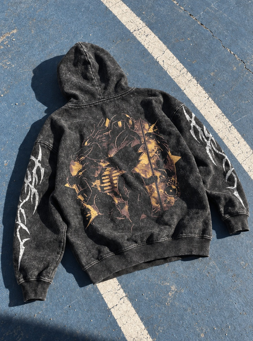 Kid Goku Shadow – Hoodie – flat-lay | Dragon Ball
