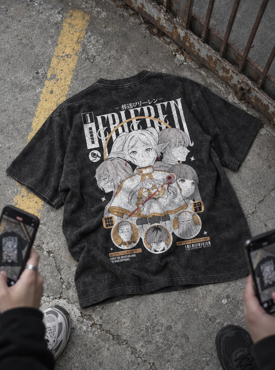 Frieren's Party – T-Shirt – flat-lay | Frieren