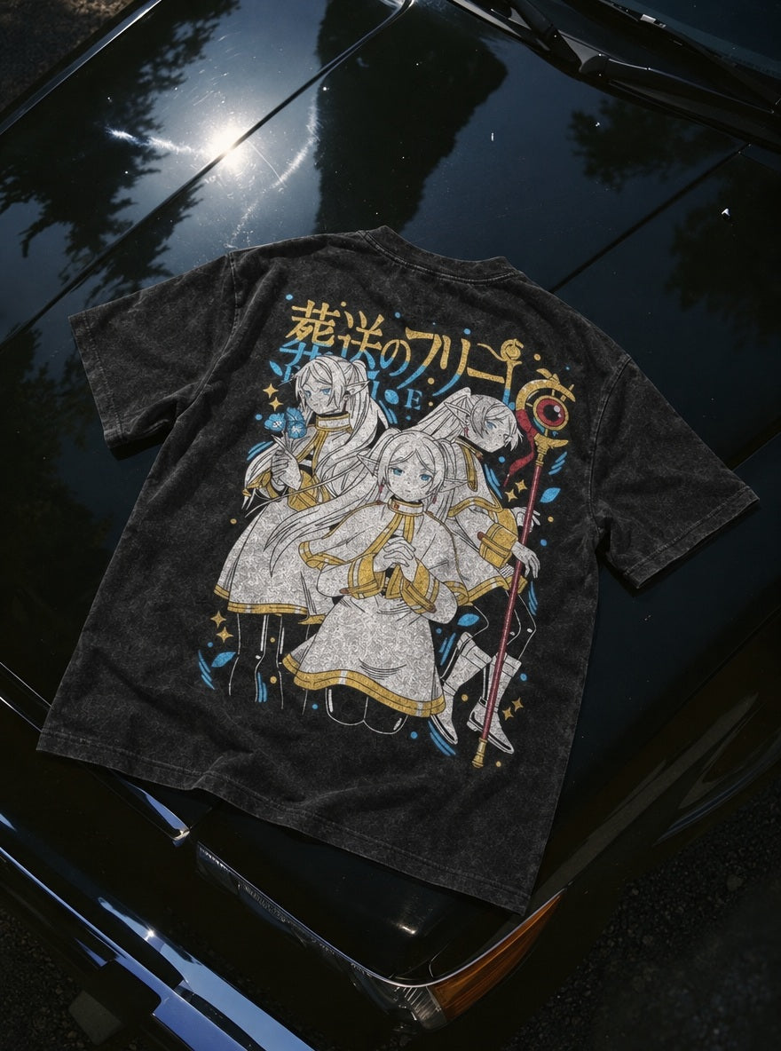 Triple Frieren – T-Shirt – flat-lay | Frieren