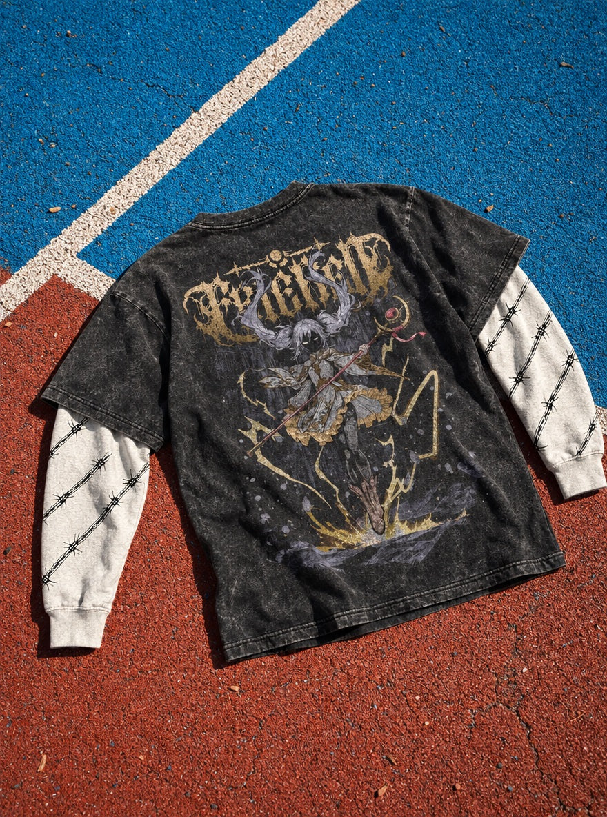 Frieren Gold Metal – Double Sleeves – flat-lay | Frieren