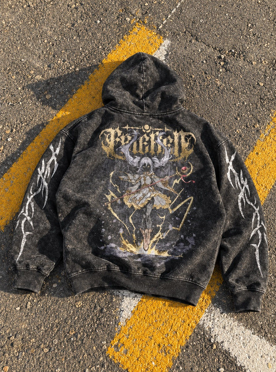 Frieren Gold Metal – Hoodie – flat-lay | Frieren