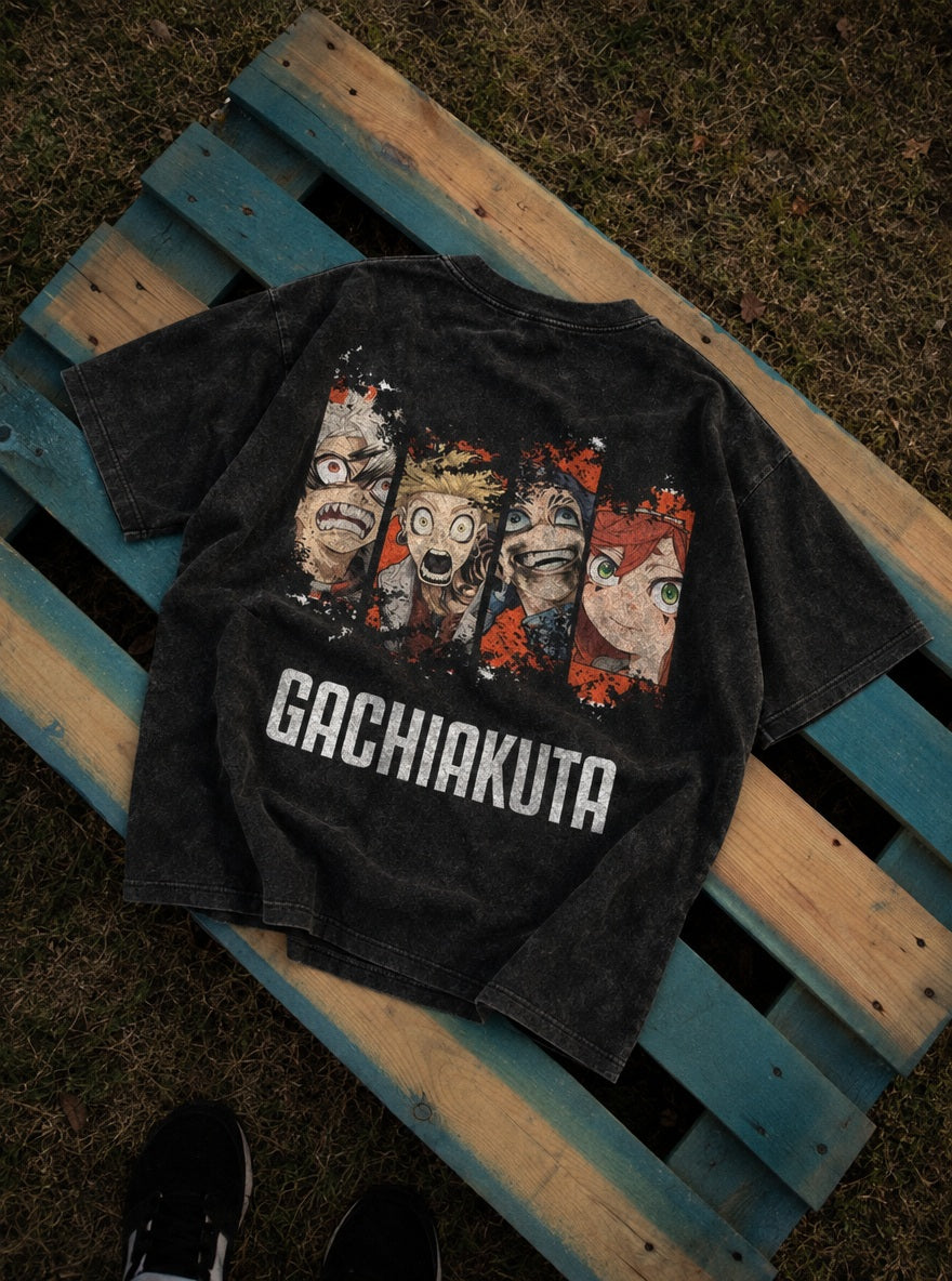 Cleaners Faces – T-Shirt – flat-lay | Gachiakuta