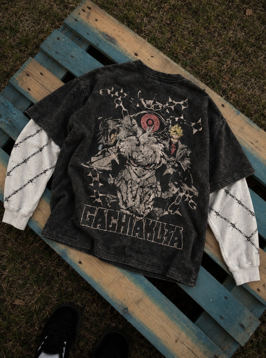 Enjin & Trash Beast – Double Sleeves – flat-lay | Gachiakuta