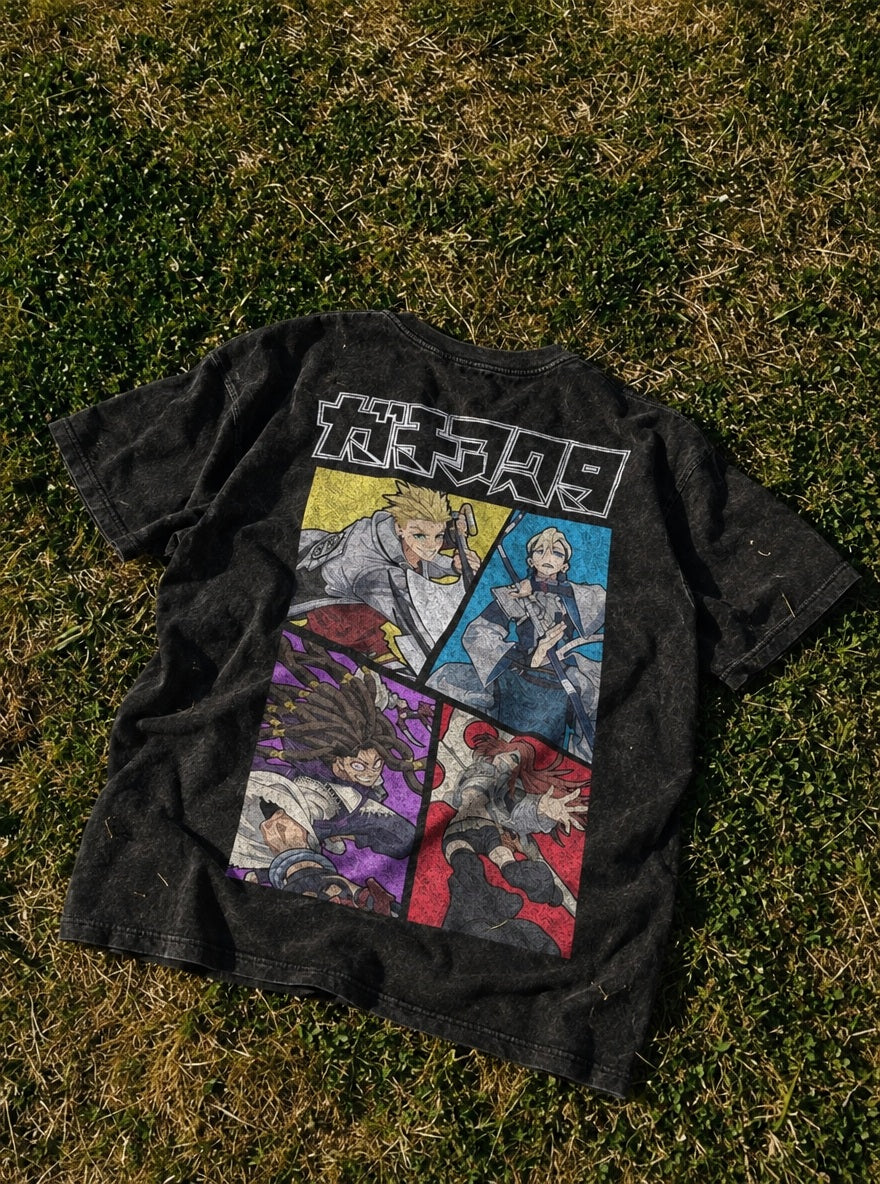 Cleaners vs Raiders – T-Shirt – flat-lay | Gachiakuta