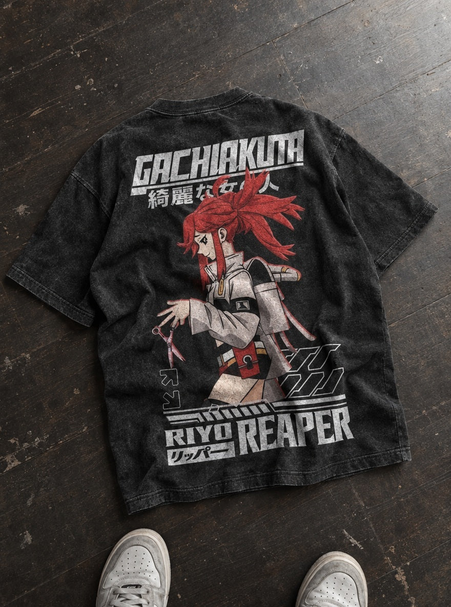 Riyo Reaper – T-Shirt – flat-lay | Gachiakuta