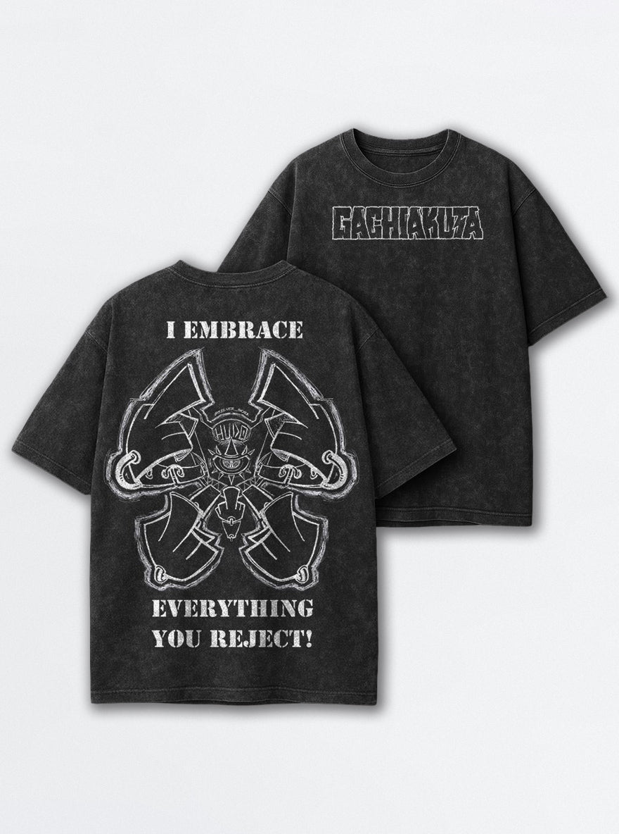 I Embrace Everything – T-Shirt – mockup | Gachiakuta