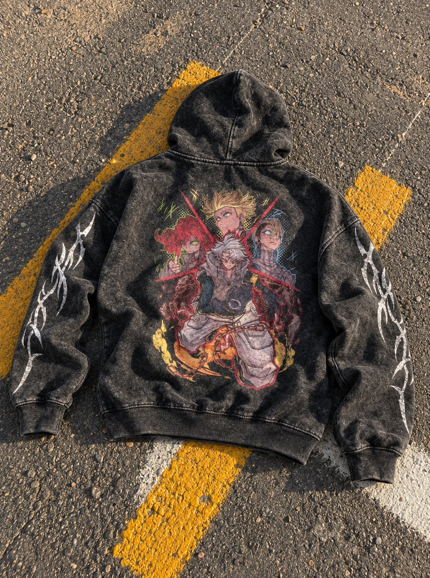 Rudo & Cleaners – Hoodie – flat-lay | Gachiakuta