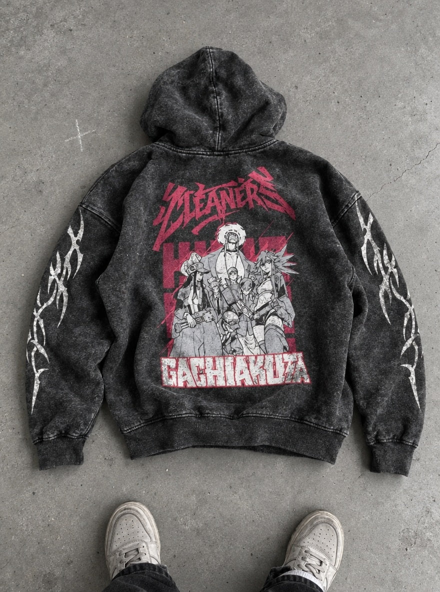 The Cleaners – Hoodie – flat-lay | Gachiakuta