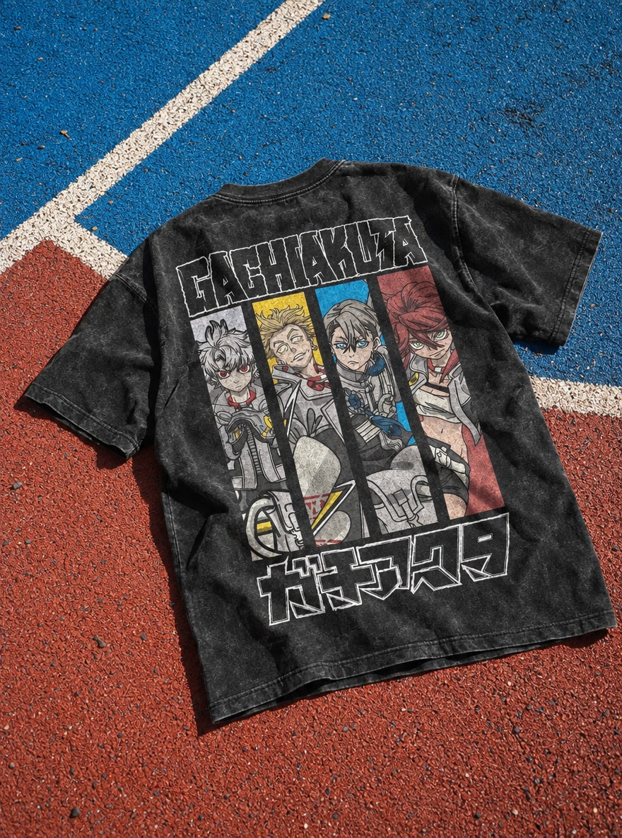 Cleaners Line-Up – T-Shirt – flat-lay | Gachiakuta
