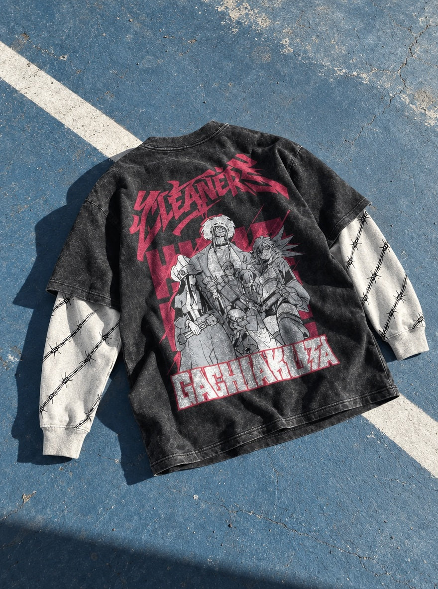 The Cleaners – Double Sleeves – flat-lay | Gachiakuta