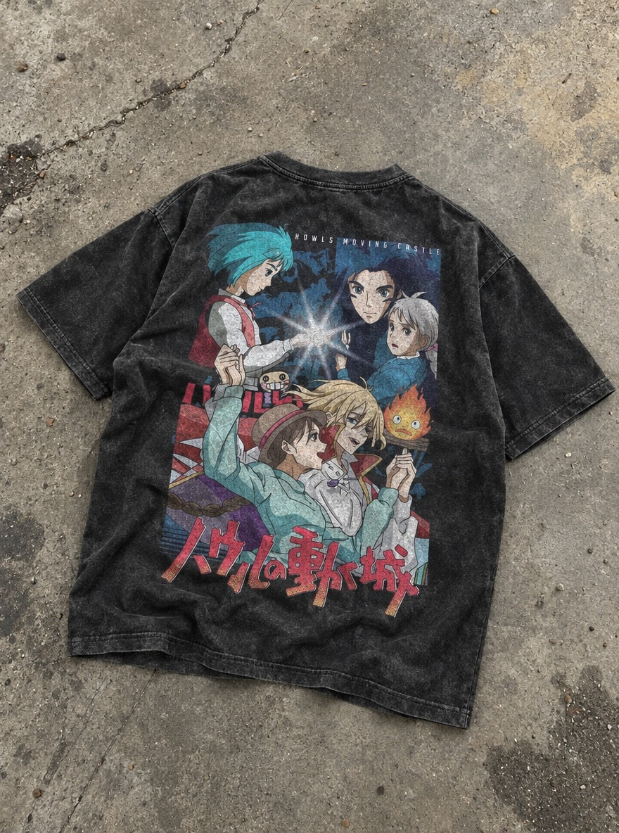 Howl's Castle Crew – T-Shirt – flat-lay | Ghibli