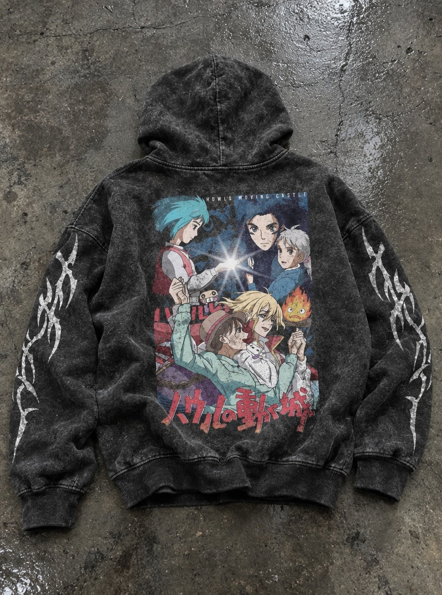 Howl's Castle Crew – Hoodie – flat-lay | Ghibli