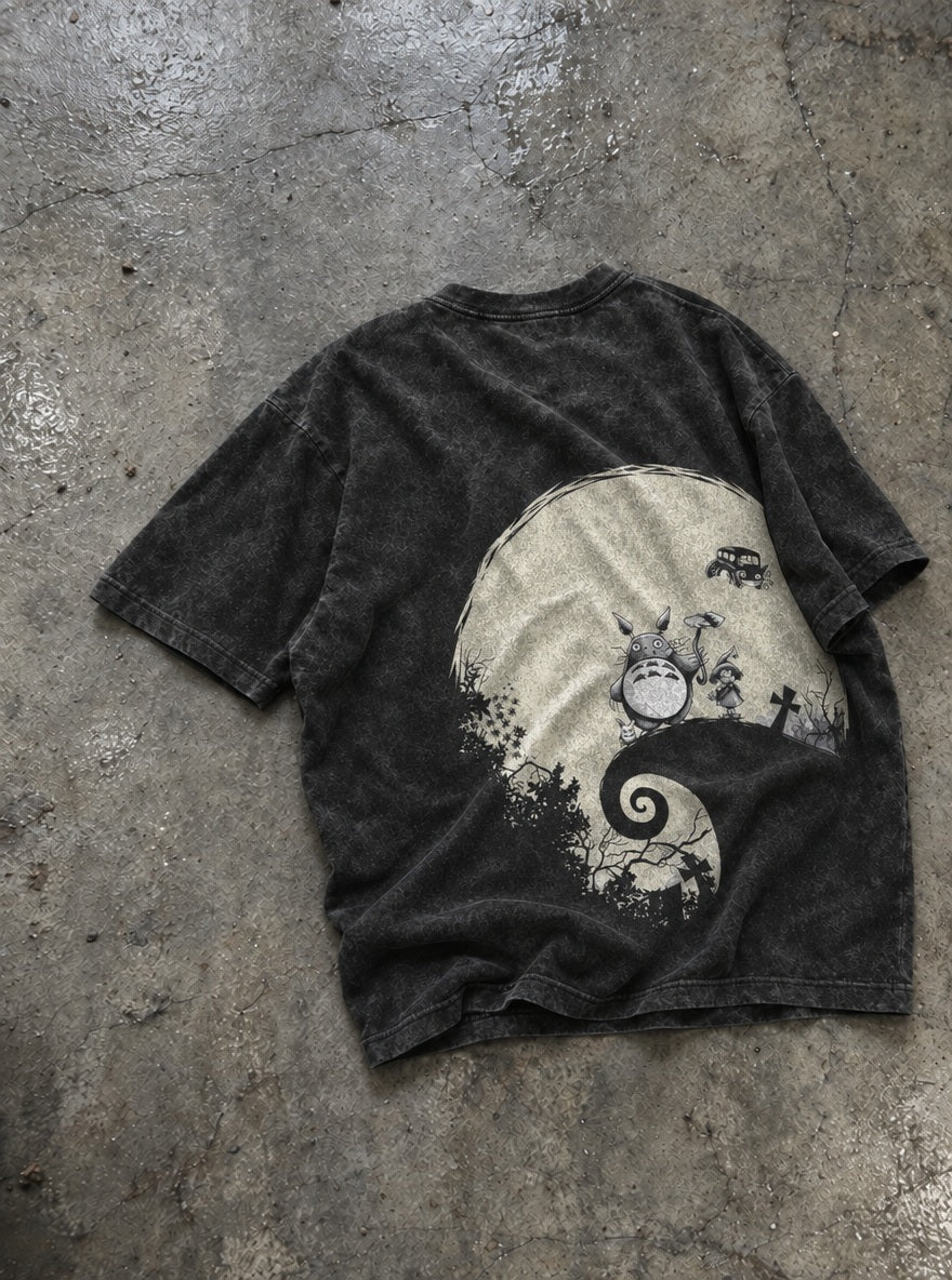 Totoro Spiral Hill – T-Shirt – flat-lay | Ghibli