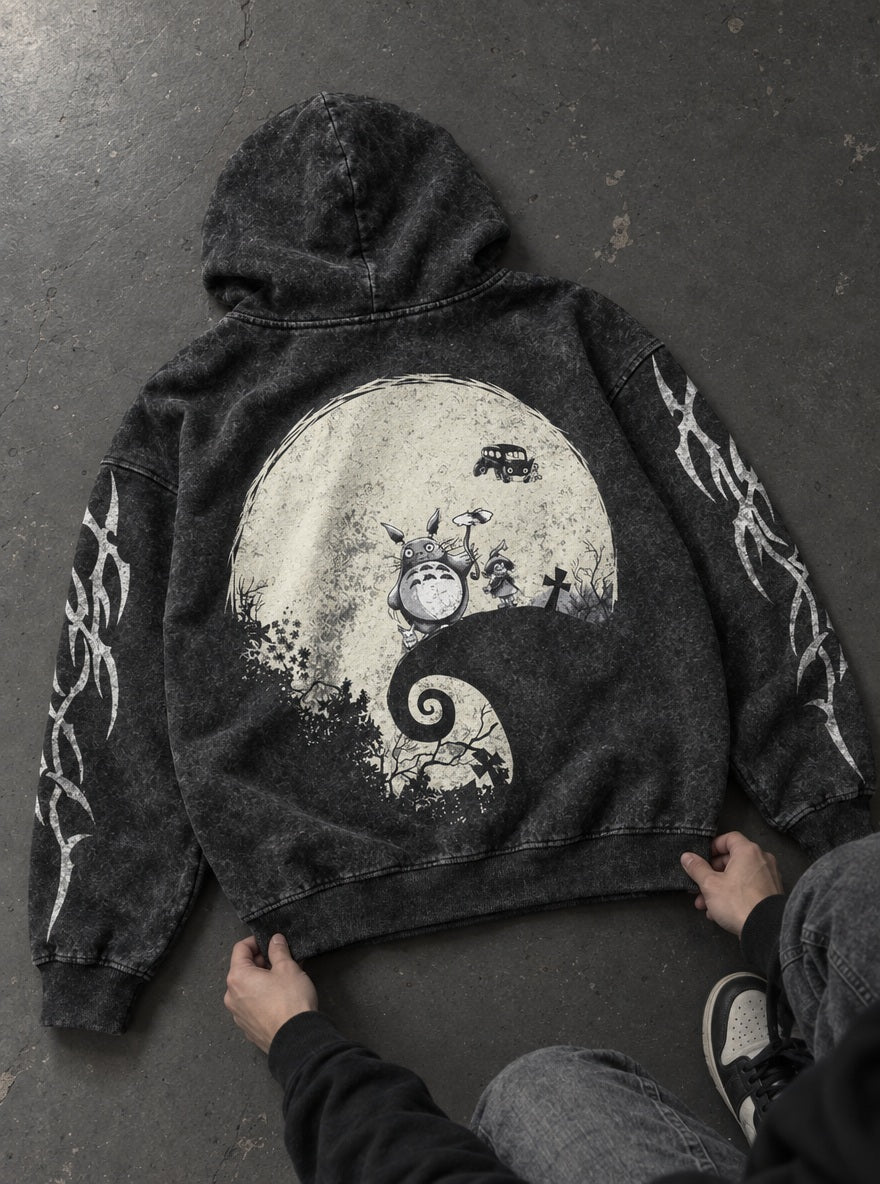 Totoro Spiral Hill – Hoodie – flat-lay | Ghibli