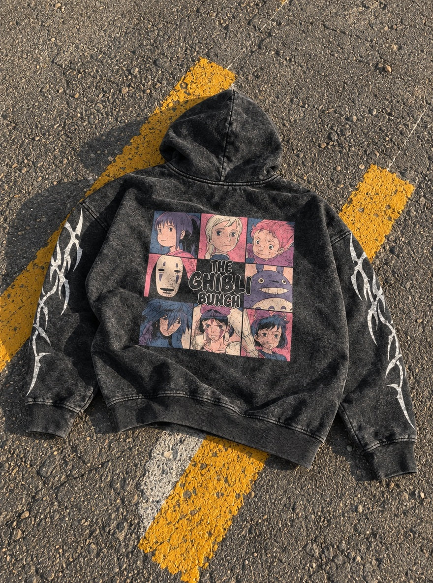 Heroes Grid – Hoodie – flat-lay | Ghibli