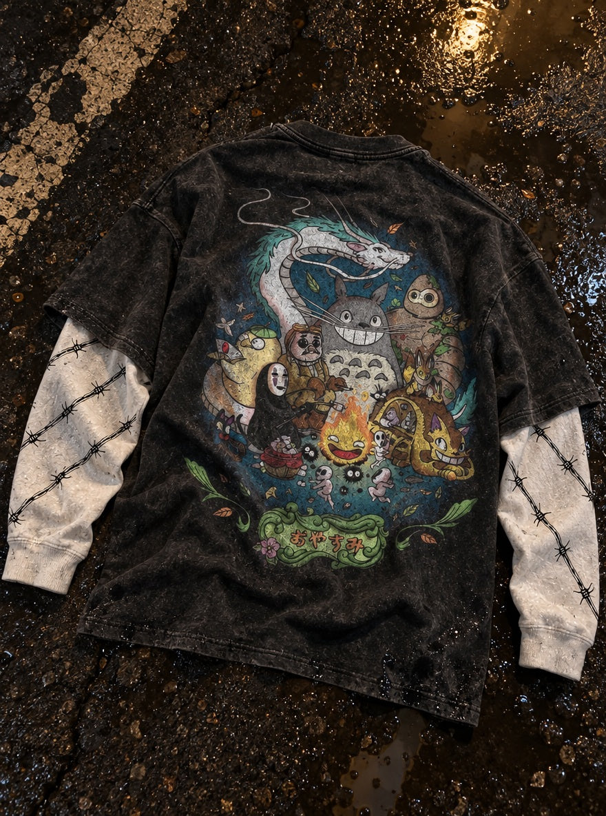 Calcifer Campfire – Double Sleeves – flat-lay | Ghibli