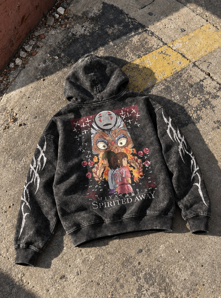 Yubaba's Glare – Hoodie – flat-lay | Ghibli