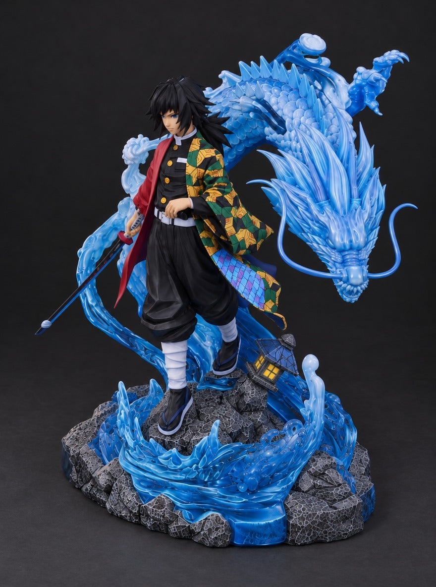 Giyu Tomioka Water Dragon Mist Diffuser Figure – right side view | Demon Slayer