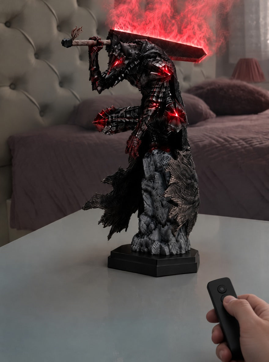 Guts Berserker Armor Mist Diffuser Figure – switching on with the remote | Berserk