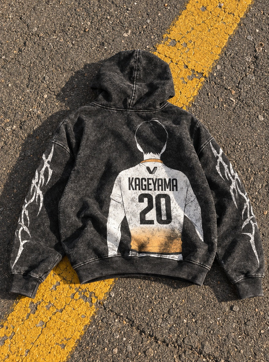 Kageyama Number 20 – Hoodie – flat-lay | Haikyuu