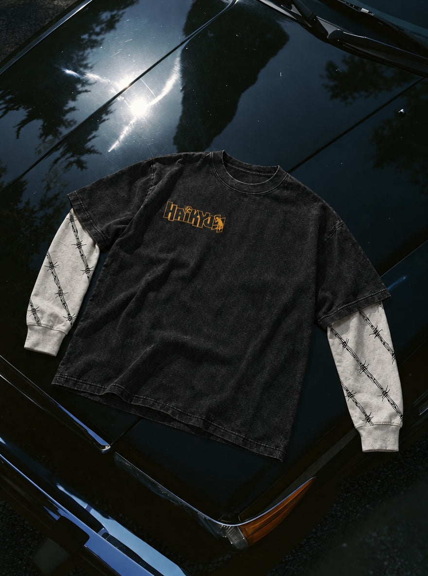 Volleyball Logo – Double Sleeves – flat-lay | Haikyuu