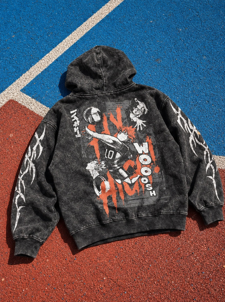 Hinata Spike – Hoodie – flat-lay | Haikyuu