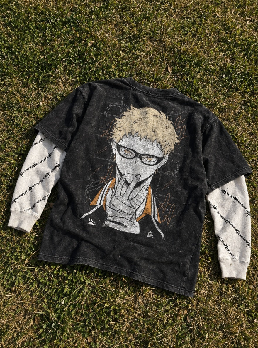Tsukishima Glare – Double Sleeves – flat-lay | Haikyuu