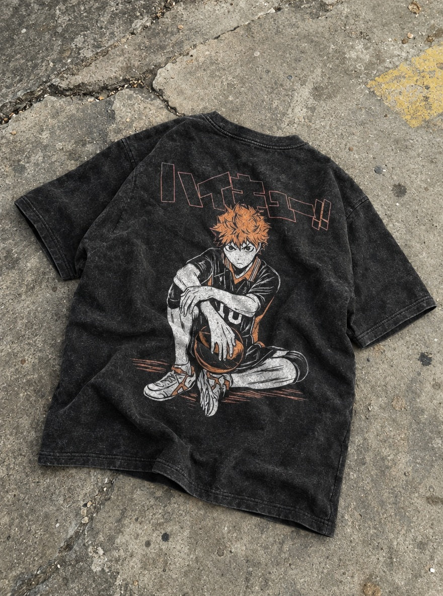 Hinata Courtside – T-Shirt – flat-lay | Haikyuu