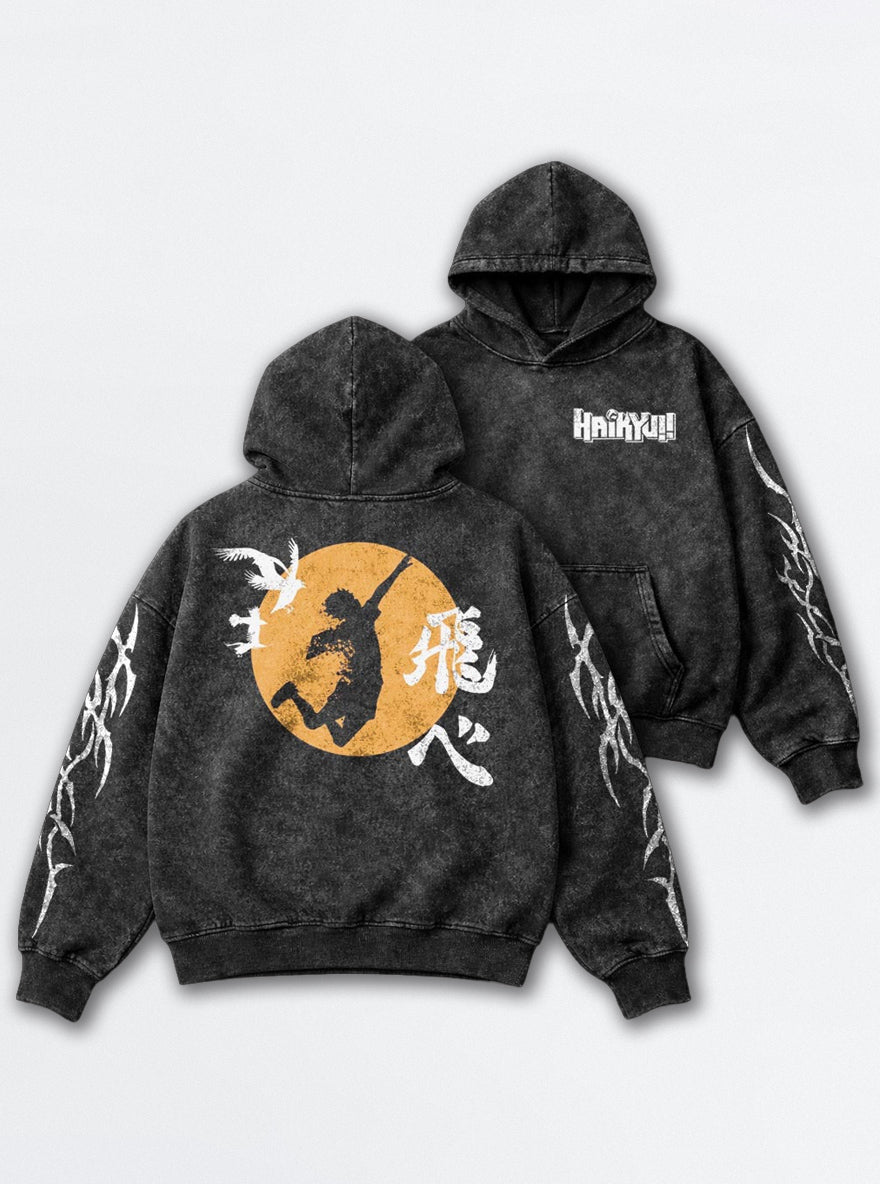 Hinata Sun Jump – Hoodie – mockup | Haikyuu